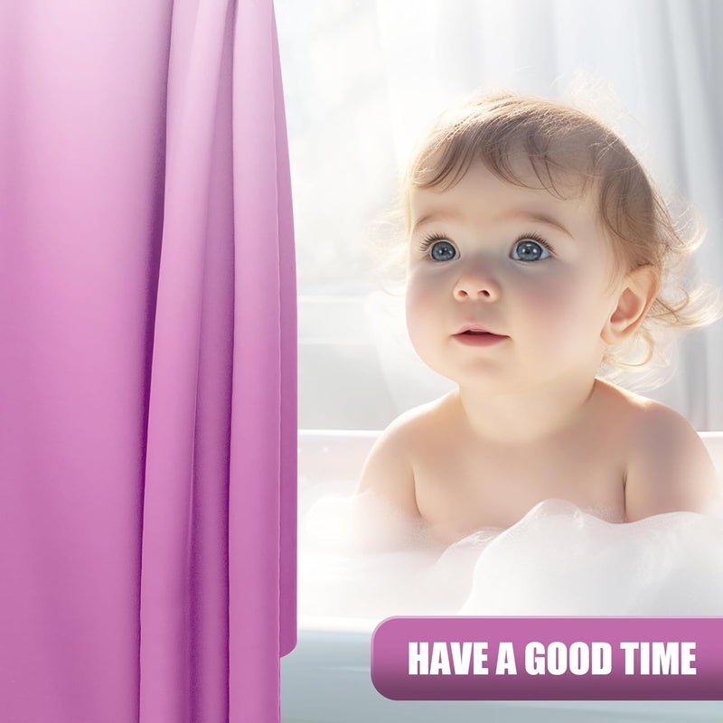 OLANLY Luxury Pink and White Ombre Shower Curtain Sets with 12 Hooks, Waterproof and Washable Decorative Shower Curtains for Bathroom, 72x72 Inches - Image 3